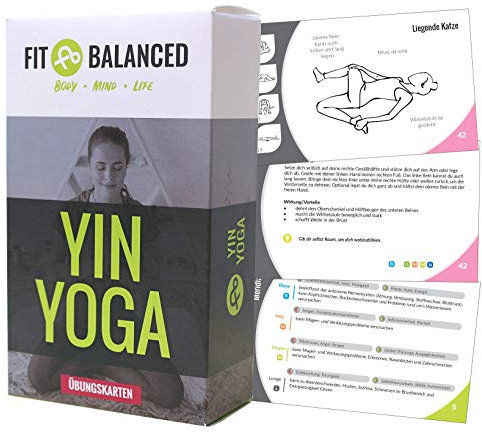 FIT BALANCED Yin Yoga Übungskarten, sanftes Yoga, für Anfänger und Fortgeschrittene, mit 70 Yogaübungen, Yogabox (in Neuer Verpackung)