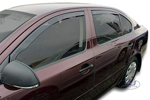 J&J AUTOMOTIVE Windabweiser passend für Skoda Octavia 2 4-Türer Fließheck 2004-2012 4tlg, Heko Regenabweiser Vorne Hinten Getönt Dunkel Passform