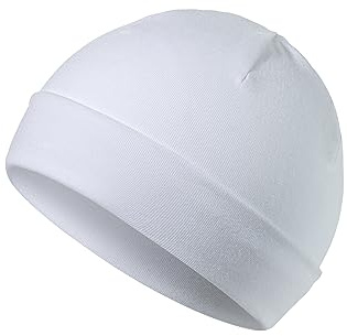 Sterntaler OCS Beanie – Lässige Slouch Beanie Mütze aus Singlejersey (Bio) – Unisex Kopfbedeckung – tragbar mit oder ohne Umschlag – Baby und Kinder Übergangsmütze – weiß, Gr. 45