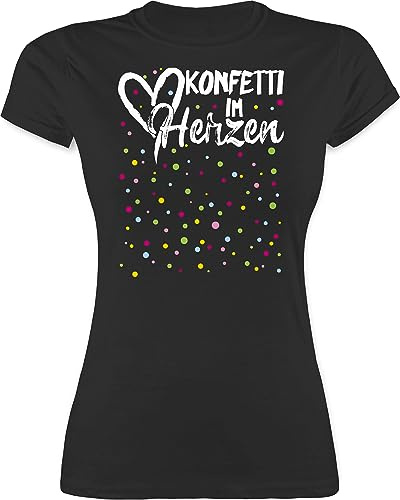 Shirtracer - Shirt Damen - & Fasching - Konfetti im Herzen Karneval I