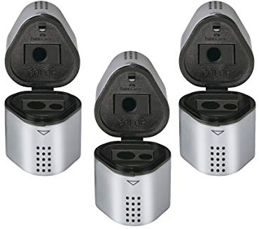 Faber-Castell Dosenspitzer Grip (3er-Pack) - Ergonomischer Dreiecksgriff - Spitz lange Spitzen - Maße: 45 x 62 x 42 mm - Für Stifte mit 8-10 mm Durchmesser - Schwarz