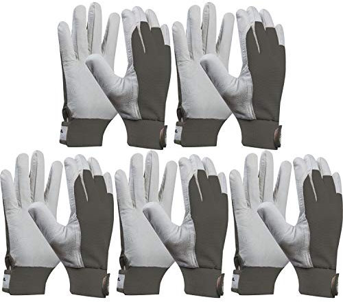 vasalat Arbeitshandschuh Gebol Uni Fit Comfort Handschuhe Größe 8 (M) | 5 Paar, Grau/Weiß