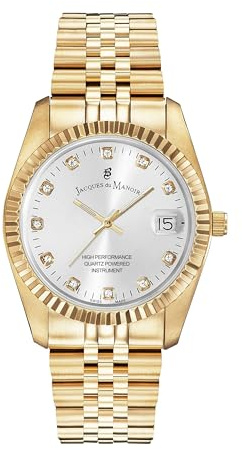 Jacques du Manoir - Inspiration - NRO.11 - Dameshorloge - Goud - Swiss Made - RVS - 36 MM