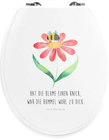 Mr. & Mrs. Panda Motiv WC Sitz Hummel Blume - Geschenk, Wespe, Toilette, WC-Sitz, Tiere, Klobrille, Hummeln, Klodeckel, Gute Laune, Tiermotive,