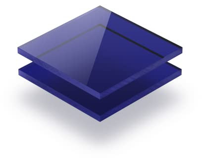 Feuille acrylique Bleu teinté 5 mm - d'une dimension allant de 10x10 cm à 100x230 cm. Résistance aux UV, PMMA de haute qualité, Film protecteur sur les deux faces, Ne présente aucun bord tranchant.