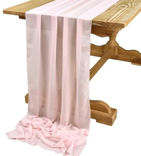 MITAR Salbeigrüner Chiffon-Hochzeits-Tischläufer, Tischdekoration, Gaze, transparent, Vintage-Stil, für Weihnachten, Esszimmer, Geburtstag, Party, Kuchen, Tischdekoration