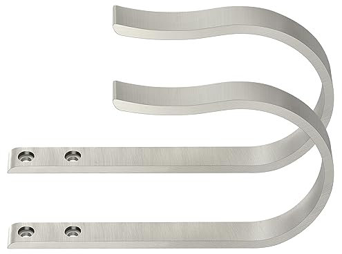 Vorhang-Raffhalter aus gebürstetem Nickel, U-förmig, zur Wandmontage, 2 Stück