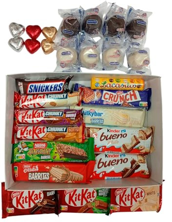 Deliex delicias de Extremadura. Surtido de chocolates para regalo. Cestas de chocolates para regalar. Regalo original para mujer y hombre amantes de lo dulce. (SURTIDO 1)