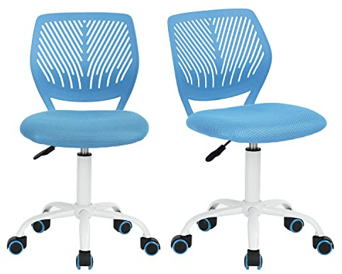 FurnitureR 2X Höhenverstellbarer Drehstuhl - Ergonomischer Schreibtischstuhl für Kinder/Jugendliche, Drehbarer Bürostuhl mit Rollen für Homeoffice & Kinderzimmer