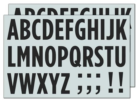 10 Ark, 50mm - Stora Brev Klistermärken, Svart Vattentät Vinylsticka På Alfabetet