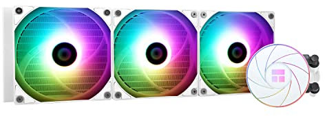 Thermalright Aqua Elite 360 Blanco ARGB CPU enfriador de agua, con 3 ventiladores PWM de 120 mm, velocidad de 1550 rpm, para AMD/AM4/AM5&Intel LGA1150/1151/1200/2011/1700, ordenador CPU Aio (blanco