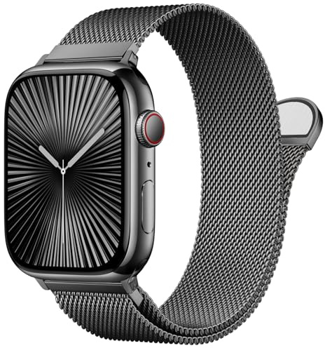 OULUOQI Bracelet de remplacement compatible avec le bracelet Apple Watch 41 mm 40 mm 38 mm 45 mm 46mm 44 mm 42 mm, bracelets métalliques milanais pour iWatch Series Se Ultra 10 9 8 7 6 5 4 3 2 1