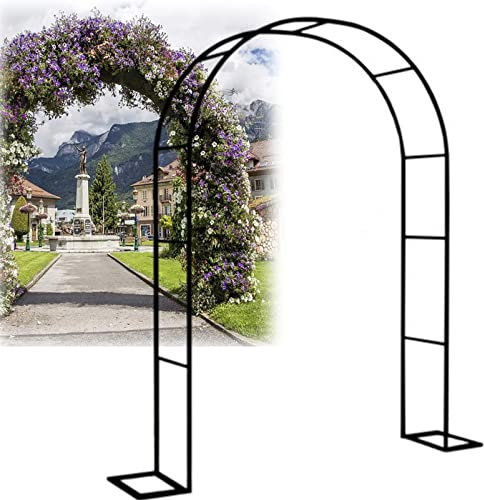 Rosenbogen, Garten-Torbogen Aus Metall, Pergola Rankhilfe Verzinkt Rost, Laubengang Rankgestell Mit Sockel Für Verschiedene Kletterpflanzen, Einfache Montage, 6 Größen,120x220x40CM