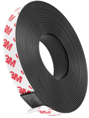 Flintronic 2M Rotolo di Nastro Magnetico, Nastro Magnetico Autoadesivo, Striscia Calamitata con Nastro Adesivo 3M, per Tende, Foto, Poster, Magneti per Frigorifero, Zanzariere, Domestico(1.5cm*1.5mm)