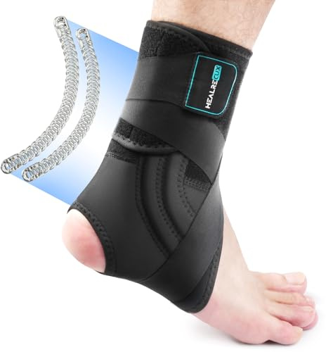 Healrecux Ankle Brace, Ankle Support Brace for Running, Ankle Stabilizer Brace for Men Women with Removable Stabilizers for Basketball Volleyball, S