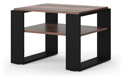 Vicco Couchtisch Helm, Antikholz, 65.6 x 55.8 cm | mit Ablage, zur Aufbewahrung von Zeitschriften und Fernbedienungen geeignet