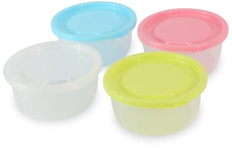 GRADENEVE 4 Stück Wiederverwendbare Lebensmittelbehälter 600ml Bpa Frei Transparent Mit Deckel Für Kühlschrank Camping Reise Obst Und Gemüseaufbewahrung