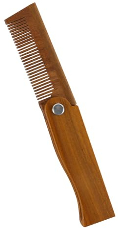 Laroal Peine de madera plegable para el cabello, peine para barba plegable para hombres, peine de sándalo verde para arreglar y peinar el cabello, la barba y el bigote