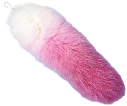 divuukyi Modischer Schlüsselanhänger in Form eines Fuchsschwanzes, eleganter Schlüsselanhänger, multifunktional, bunt, Accessoire für Frauen, rot/rosa, 40 Smart