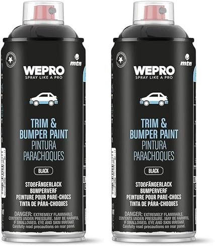MONTANA Colors, Pulverizador, MTN PRO Pintura Parachoques - Negro, Spray 400ml (Paquete de 2)