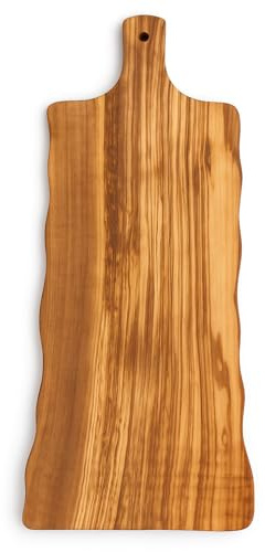 Abio Tabla de madera de olivo Wave 45 x 18 cm, tabla de cortar, tabla de madera, tabla de cocina, tabla de cortar de madera, tabla de cortar, tabla de servir, tabla de desayuno, barbacoa, queso, pan