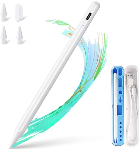 Stift für Apple iPad 2018-2025 mit Schnellladeleistung, Palm Rejection und Neigungssensitivität Pencil für ipad kompatibel mit i Pad 11/10/9/8/7/6, Pro M4/12.9/11/13 Gen, Air 3/4/5/M2/M3, mini 7/6/5