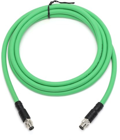 HangTon Industrial EtherCAT Cable for Beckhoff Actuator Sensor EtherNet EtherCAT Profinet Fieldbus Automation Control, M8 4 Pin to M8 4 Pin Connector, PUR Shielded, 5M