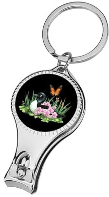 Orchid Flowers Monarch Butterfly Cute Nail Clippers for Uniex Adults Metal Sharp Curved Fingernail and Toenail Clipper Cutters