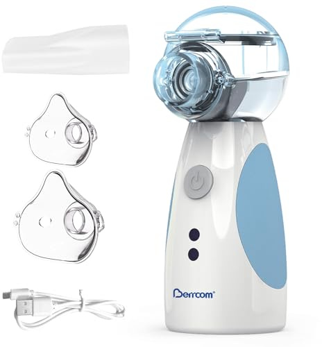 Berrcom Inhalationsgerät Vernebler für Erwachsene und Kinder Tragbar Inhalato mit Tragbarem Design, Einfach zu Bedienen Tragbar, leicht, Ultraleises & Hocheffiziente Zerstäubung