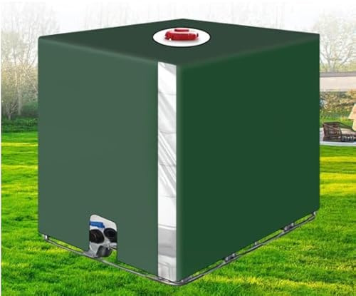 Demlaka IBC tank skydd 1 000 l, IBC-skydd, 120 x 100 x 116 cm vattentätt skyddspresenning, vattentank presenning, grön IBC-behållare skydd för IBC-tank behållare regntunna