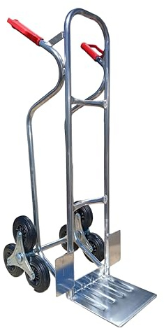 RlW Profi Aluminium Treppenkarre Alu 200 kg- Treppensteiger Sackkarre Staoelkarre - h.:: 1.180 mm - Große Ladeschaufel 280 x 280 mm