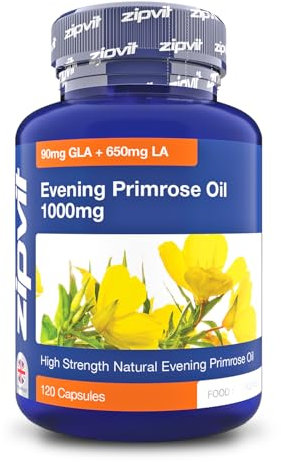 Zipvit Evening Primrose Oil 1000mg, 120 Softgel Capsules, Pure Cold Pressed Evening Primrose Oil, High in Omega 6 Gamma Linolenic Acid, Supports Women's Health