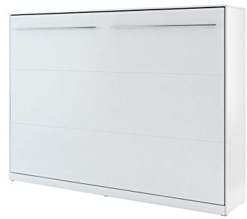 Mirjan24 Schrankbett Concept Pro II Horizontal, Wandklappbett inkl. Lattenrost, Bettschrank, Wandbett, Schrank mit integriertem Klappbett, Funktionsbett (140x200 cm, Weiß)