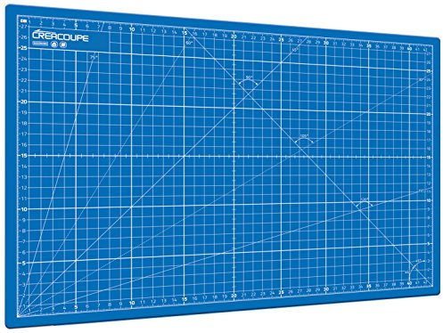 Tapis de découpe auto-cicatrisant BLEU 45x30cm (A3), gradué en CM, surface matte antidérapante - planche de découpe pour couture,patchwork,cutter rotatif