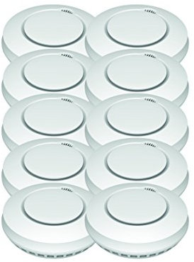 Aktion-Jeising GS559A 10er Set Funkrauchmelder - Hitzemelder/Brandmelder/Feuermelder /EN14604:2005/AC-2008