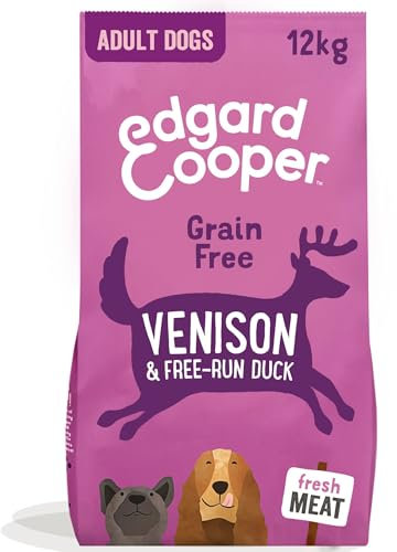 Edgard & Cooper Trockenfutter für Erwachsene, Trockenfutter ohne Getreide, natürliches Futter 12 kg, frisches Hirsch und Ente, vollständige Ernährung, gesund und ausgewogen für Hunde jeder Größe