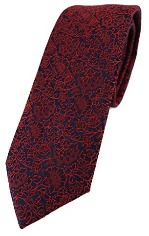 TigerTie - schmale Designer Krawatte florales Muster