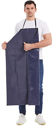 Nanxson Herren wasserdichte Schürze Industrielle Arbeitsschürze Latzschürze PVC Schlachthofschürzen CF3108 (Marineblau, eine Size)