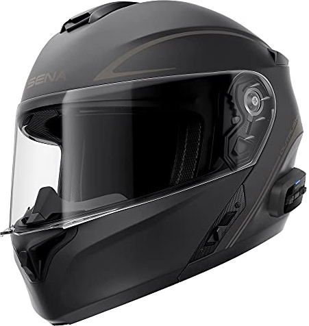 Sena Outrush R Bluetooth Modular Motorcycle Helmet with Intercom System (Matte Black, X-Large), Discontinued