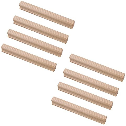 Schubladengriff Möbelgriffe Holzgriffe 8 Stücke Holz Moderner Türgriff Küchenschrank Schrankgriff Kommoden Griffe für Möbel Schranktüren Schublade Kleiderschrank,Eschenholz (Hole distance:96mm)