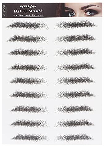 6D Augenbrauen Tattoo-Aufkleber Professioneller Wasserdichter Augenbrauen-Transfer-Aufkleber Augenbrauen-Make-up-Tool für Frauen und Mädchen (Schwarz)(SCHWARZ-04)