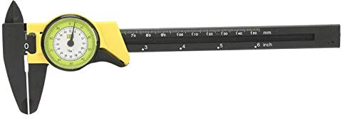 Herramienta de medición de calibrador, Dial Vernier Caliper 0-150mm, Dial Caliper con plástico, Plástico a prueba de golpes Dial Caliper para la herramienta de medida de techo (amarillo)
