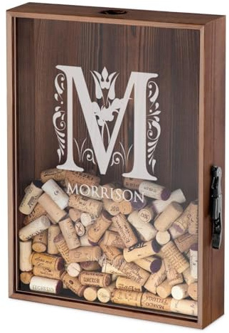 Maverton Personalised Cork Catcher for Couples, Beer caps Collector, Letter