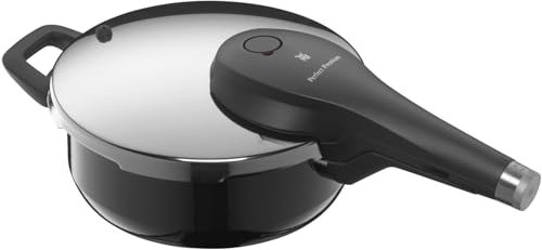 WMF Perfect Premium Fusiontec Schnellkochtopf Induktion, Dampfkochtopf 3l, High-Tech Keramik, 2 Kochstufen, All-In-One-Drehknopf, schwarz