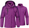 YSENTO Damen 3-in-1 Skijacke Winter Fleecejacke wasserdichte Winddichte Warme Funktions Outdoor Softshell Jacke mit Abnehmbarer Kapuze(Violett,S)