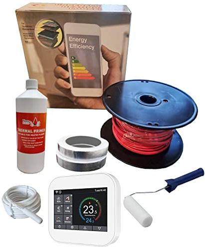 Nassboards Pro Elite Loose Cable Electric Underfloor Heating System 200w - Touch Screen, Wifi, Smart Thermostat with Installation Kit & Instructions for Carpet, Tiles, Laminate, Wood, Concrete