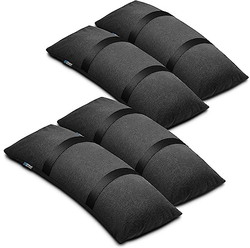 BaseMate Füllbare Sandsäcke für Sonnenschirmständer, 4 befüllbare Sandsäcke je 22 kg, Gebogene Sandsäcke für Outdoor-Schirmständer