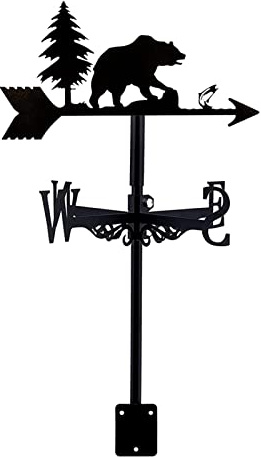 EICOFF Girouette décorative, girouette en métal girouette Ours Animal indicateur de Direction du Vent avec revêtement antirouille pour décoration extérieure abris de Jardin granges