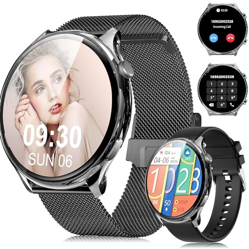 Tisoutec Orologio da polso da donna e uomo, con funzione telefonica, display AMOLED, IP67, impermeabile, ossigeno nel sangue, cardiofrequenzimetro/orologio sportivo, per Android/iOS