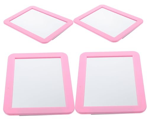 HAPINARY 4pcs Locker Mirror Makeup Fridge Mirrors Storage Cabinet Refrigerator Magnet Mirror for Locker Vanity Mirror Magnetic Makeup Mirror Bedroom Mirror Mini Pink Hanging Mirror
